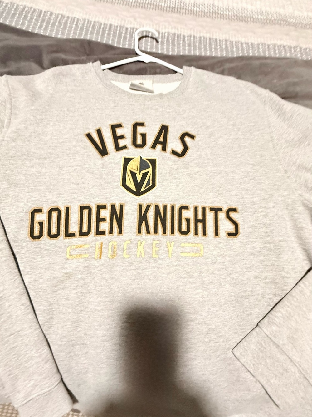 Vegas Golden Knights Fanatics Light Gray NHL Crewneck with Branded Tag